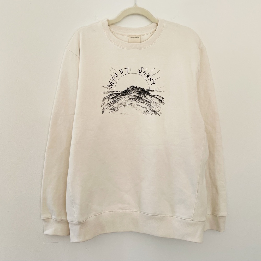 Mount Sunny Organic Cotton Sweatshirt Sweater Crew Neck Mountains Nature Soft M